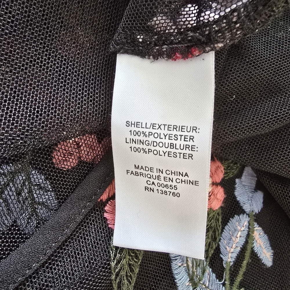 Reitmans Floral Embroidered Black Mesh Dress - Picture 7 of 12